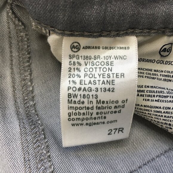 AG ADRIANO GOLDSCHMIED Gray The Legging Ankle Super Skinny Raw Slit Hem Jeans - Picture 4 of 15